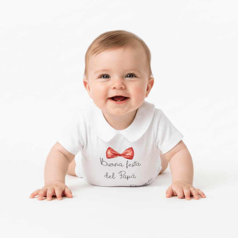 Body in cotone manica corta Festa del papà 2025 personalizzabile