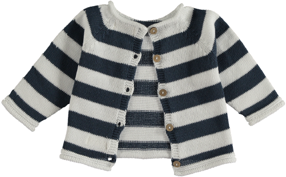 Maglioncino/cardigan Manley righe ice-Blu - Be Brave Boutique