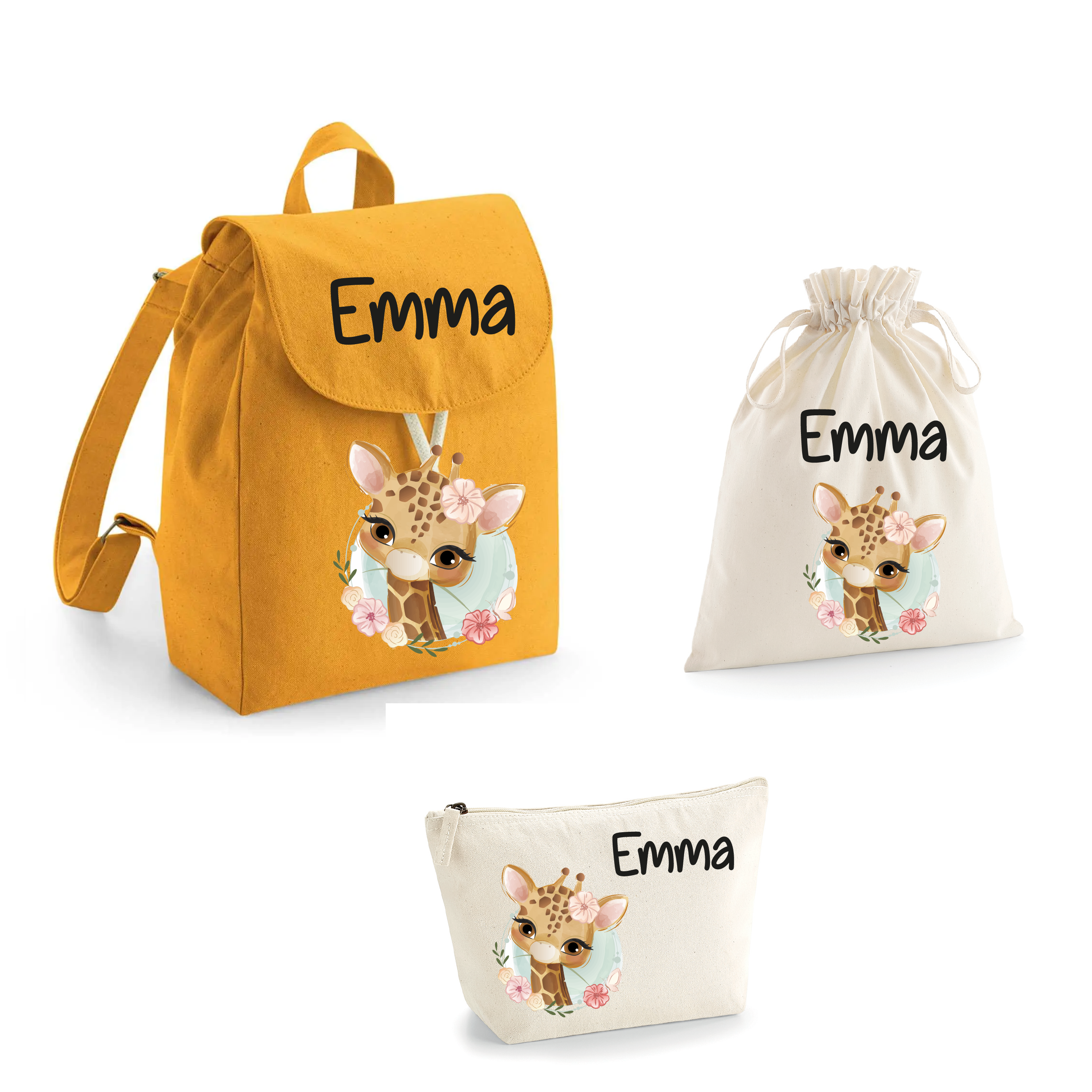 Set asilo Mini Zaino, Sacchetto cambi e beauty Giraffa