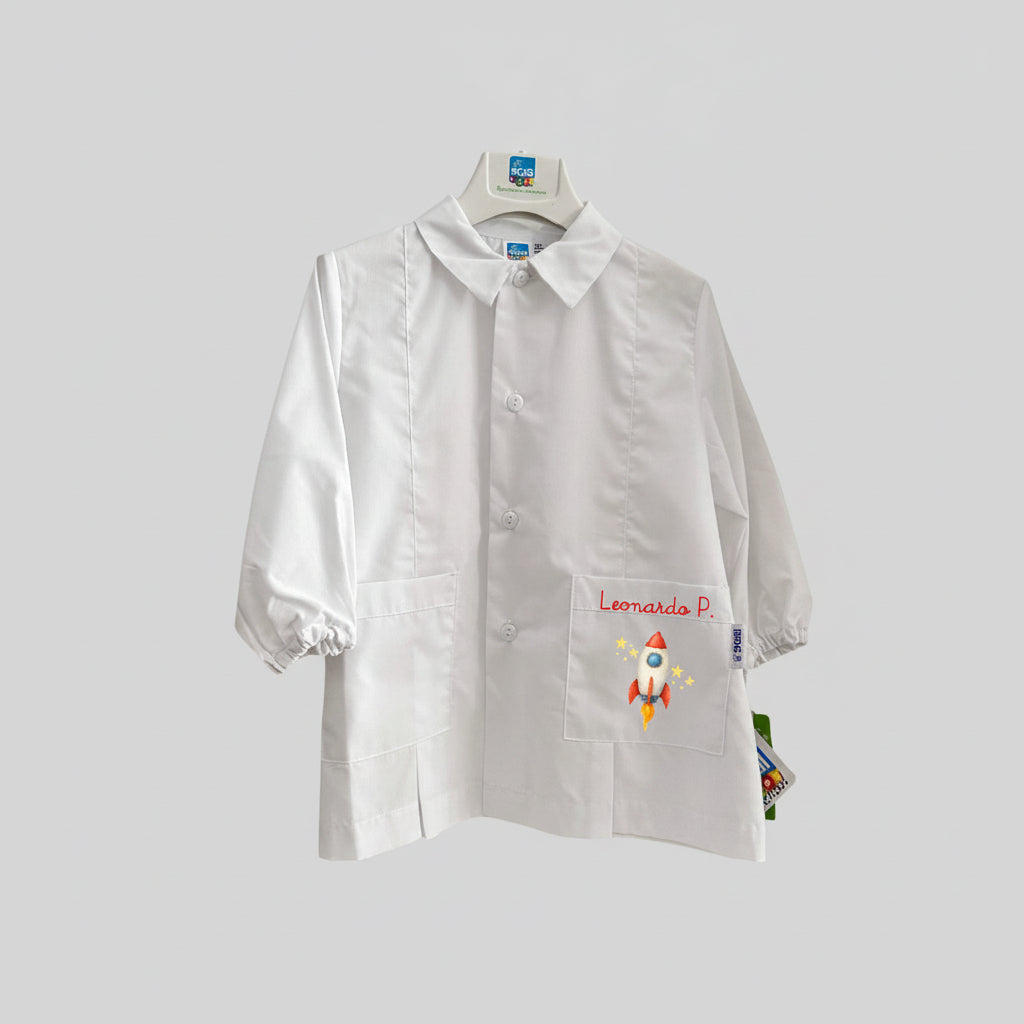 Grembiule Siggi  asilo Razzo Personalizzabile con nome - Be Brave Boutique