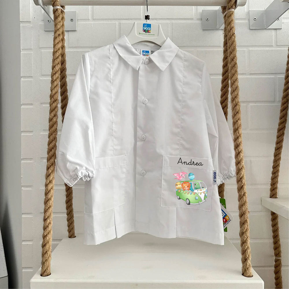 Grembiule Siggi Cute Dino Personalizzabile con nome - Be Brave Boutique