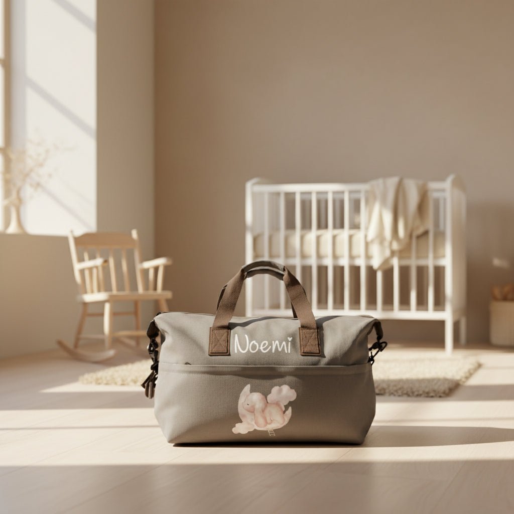 Borsa Multifunzionale adattabile al Passeggino e Personalizzabile Coniglietto su Nuvola - Be Brave Boutique