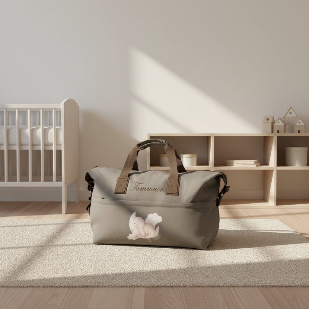 Borsa Multifunzionale adattabile al Passeggino e Personalizzabile Coniglietto su Nuvola - Be Brave Boutique