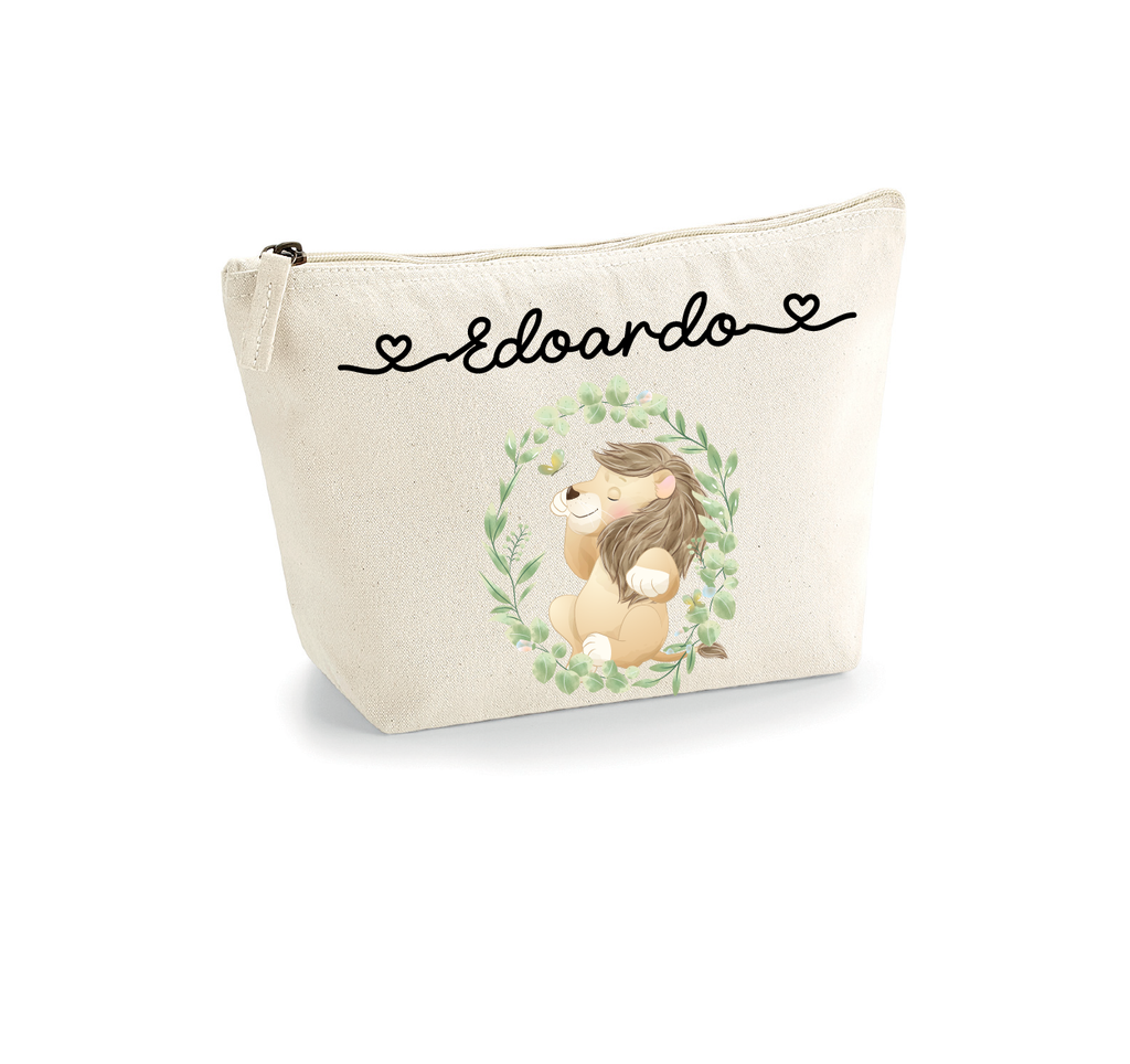 Pochette in cotone organico personalizzabile Leoncino Cornice - Be Brave Boutique