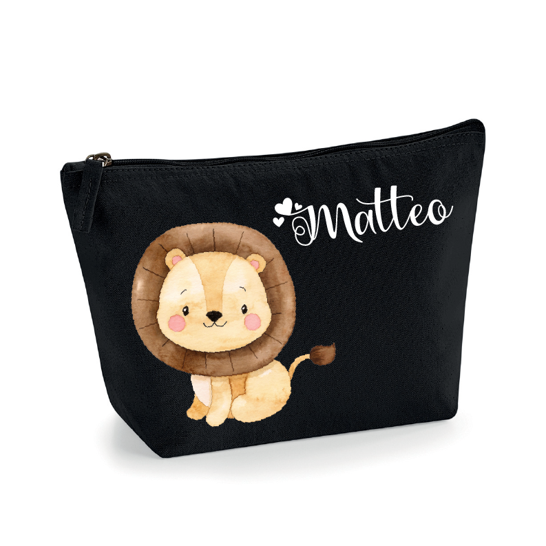 Pochette in cotone organico personalizzabile Leone Cucciolo - Be Brave Boutique