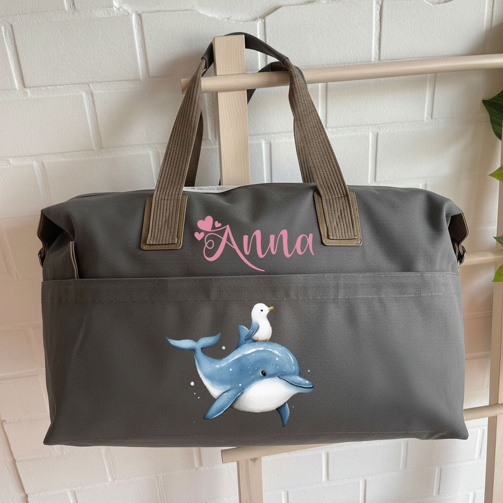 Borsone medio in cotone  Doce Delfino