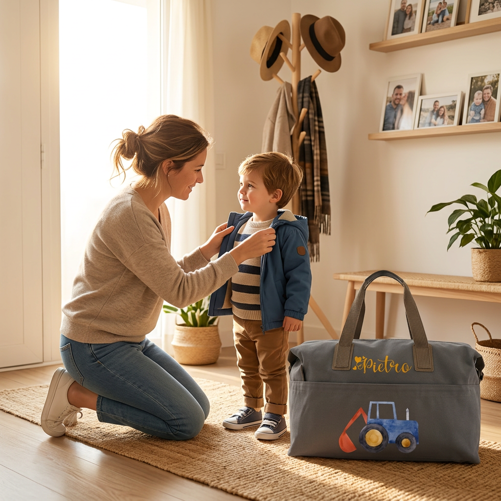 Borsone per bambini personalizzabile Ruspa/Trattore