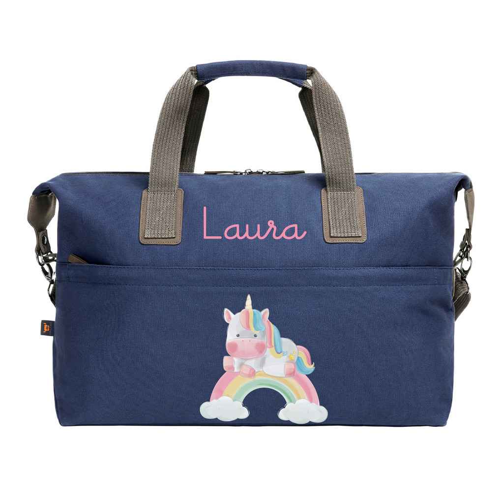 Borsone medio in cotone personalizzabile Unicorno Arcobaleno - Be Brave Boutique