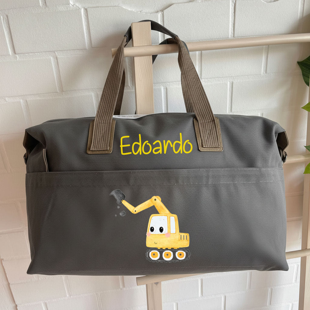 Borsone medio in cotone personalizzabile con Escavatore