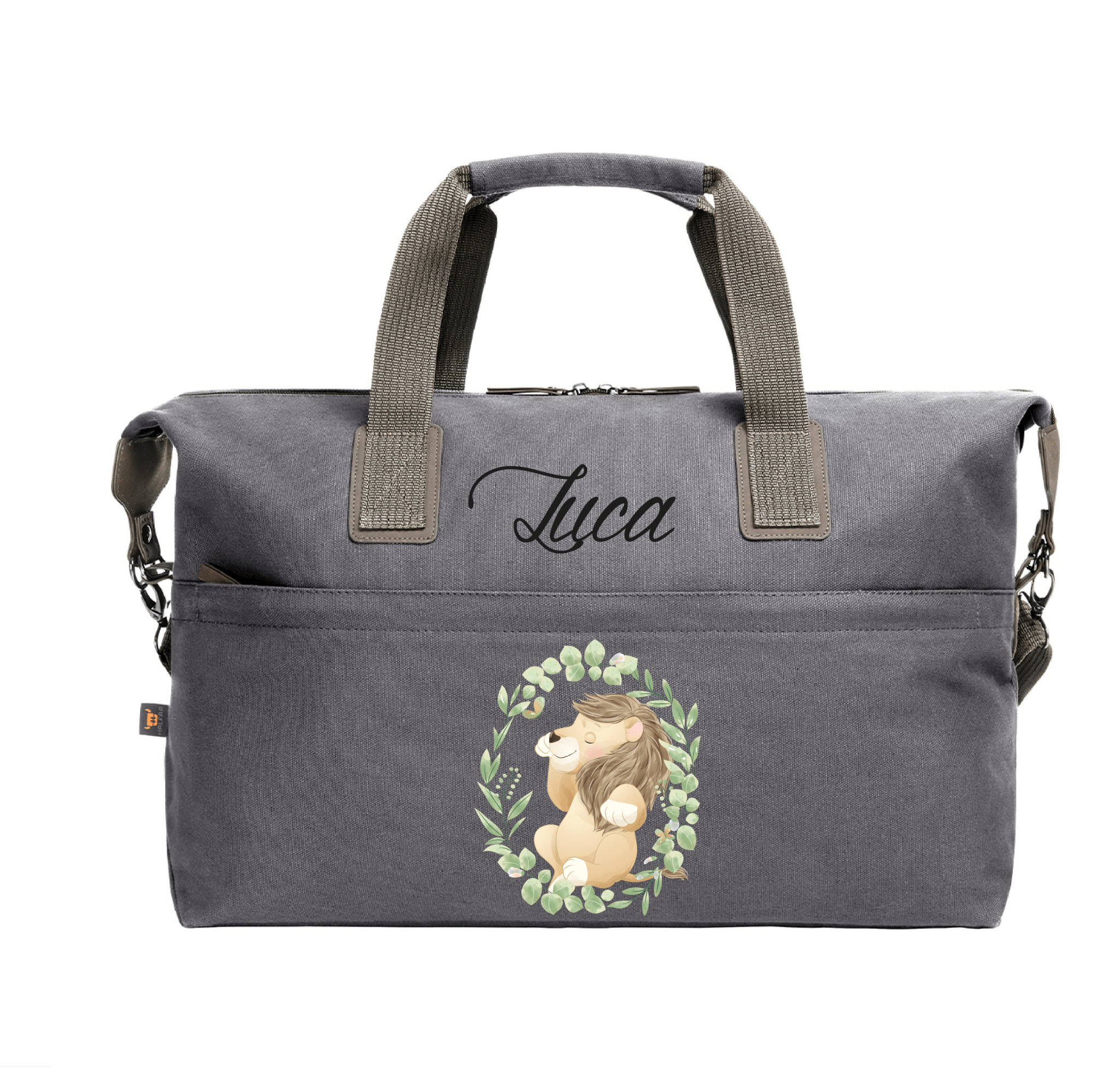 Borsone Medio  in cotone personalizzabile Leoncino in Cornice