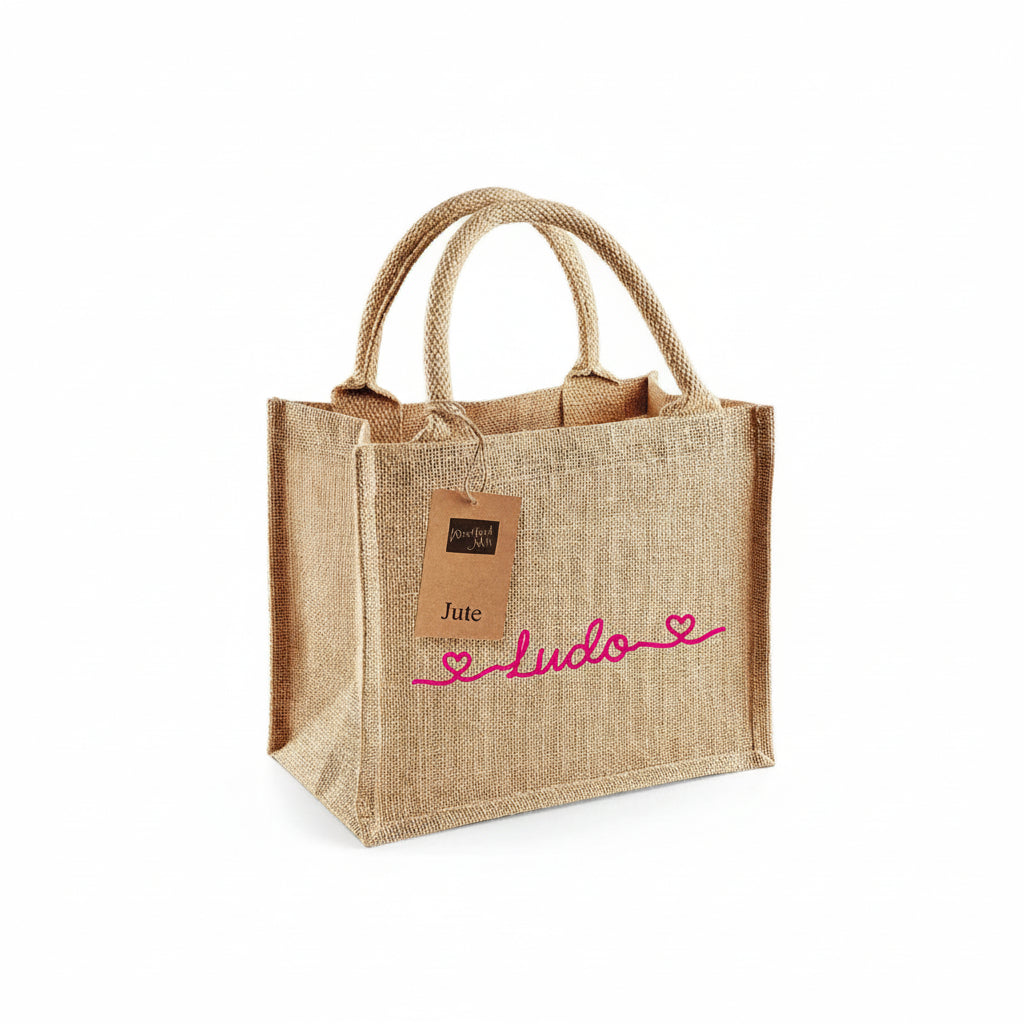 Mini Borsa in Juta Natural personalizzabile - Be Brave Boutique