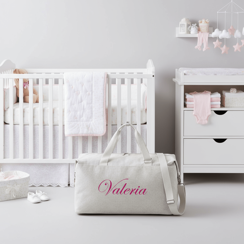 Borsone modello “Mommy” Beige Personalizzabile con nome - Be Brave Boutique