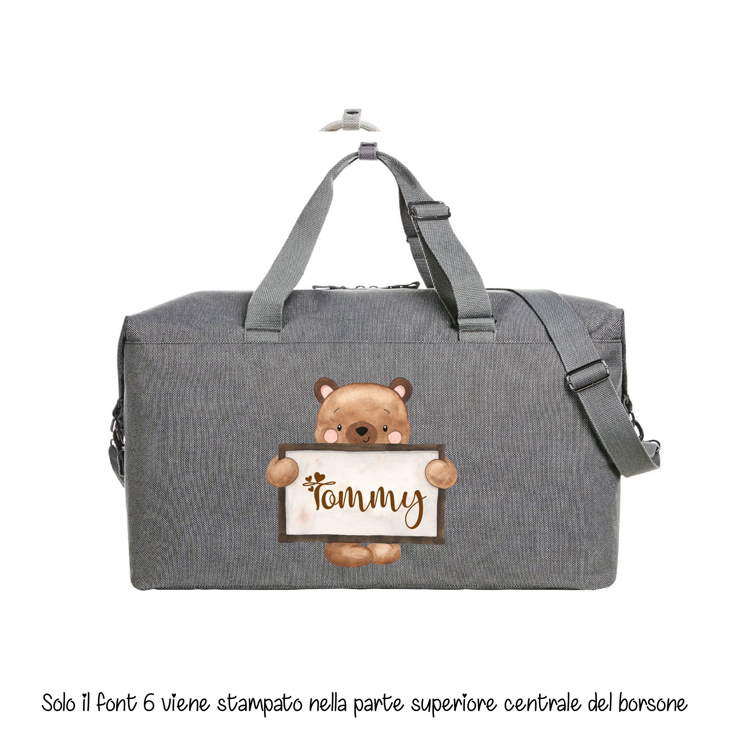 Mommy Bag for Hospital and Birth - Personalized Mommy Bag with Chalkboard Bear Name