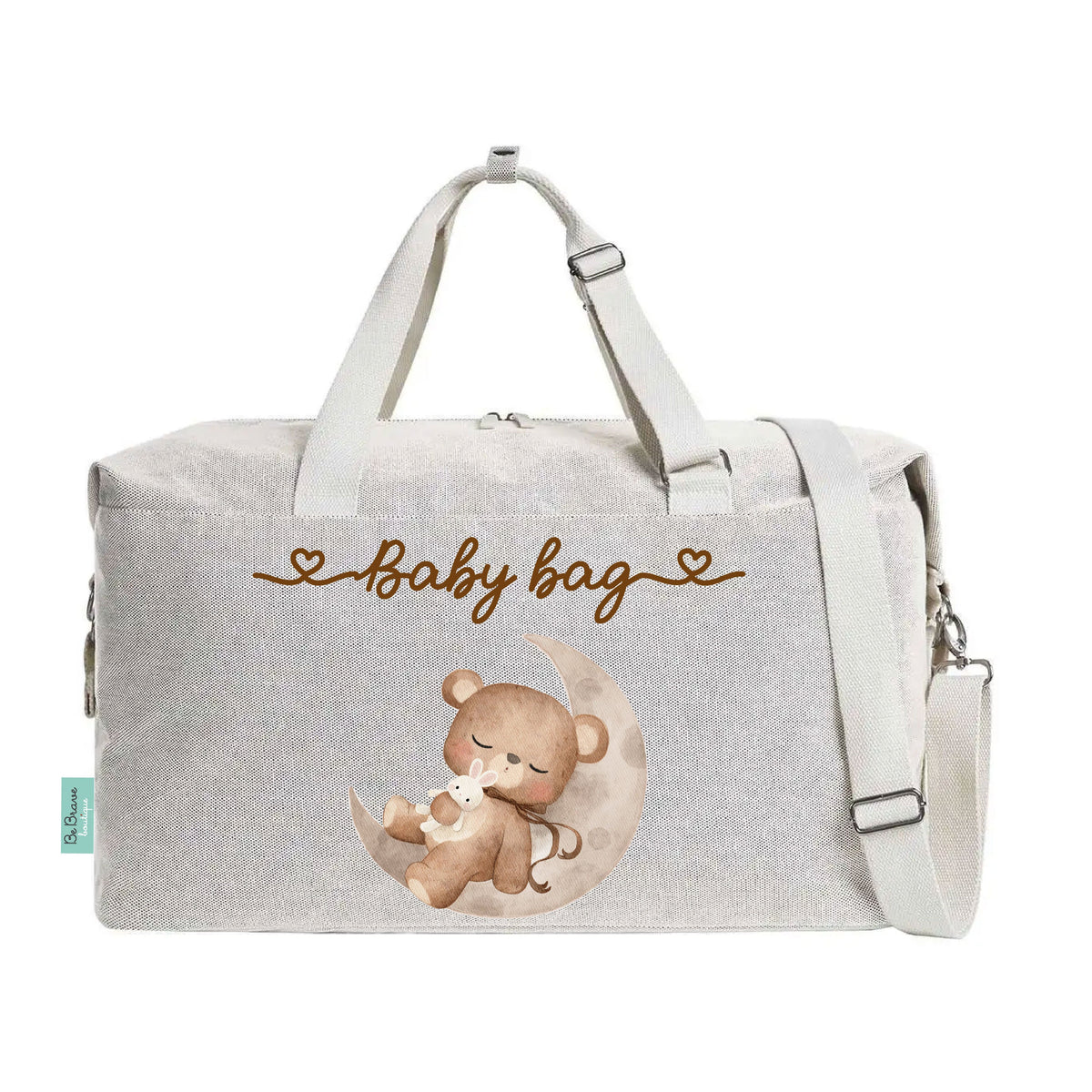 Borsone Mamma per Ospedale e Nascita – Mommy's Bag Personalizzabile con Nome Orso Luna