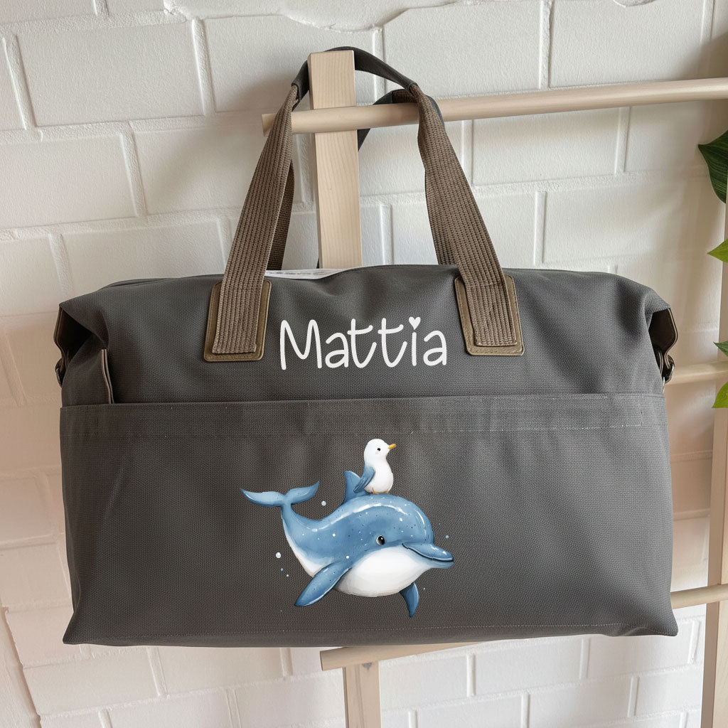 Borsone medio in cotone  Doce Delfino