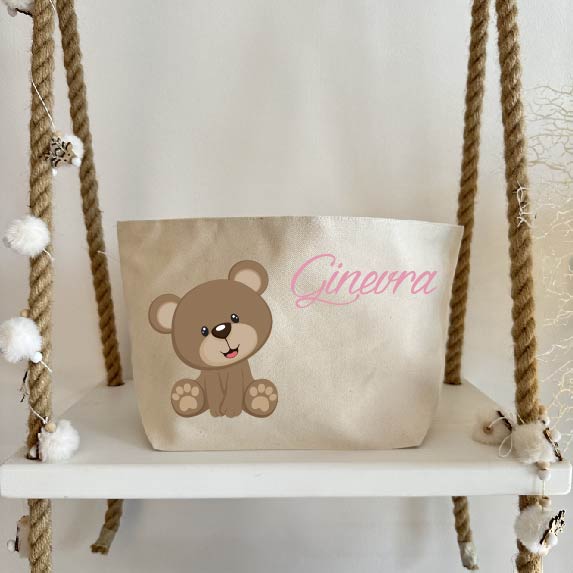 Porta Pannolini cremine personalizzato Orsetto - Be Brave Boutique