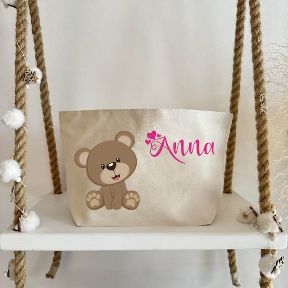 Porta Pannolini cremine personalizzato Orsetto - Be Brave Boutique