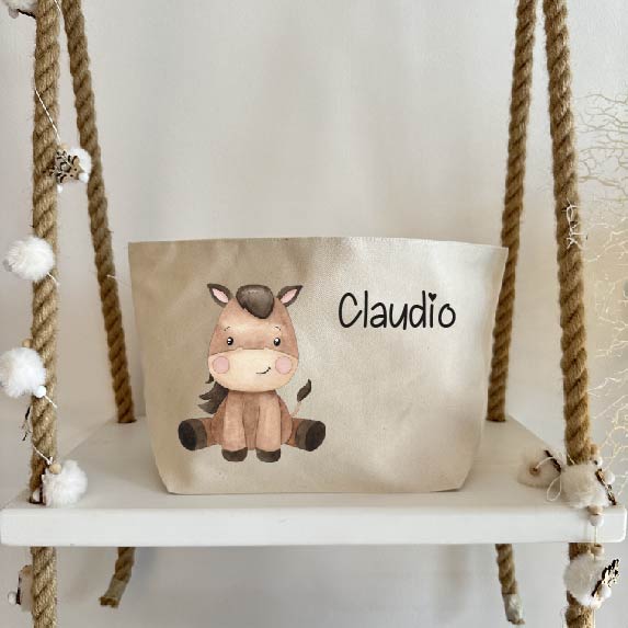 Porta Pannolini cremine personalizzato Baby Horse - Be Brave Boutique