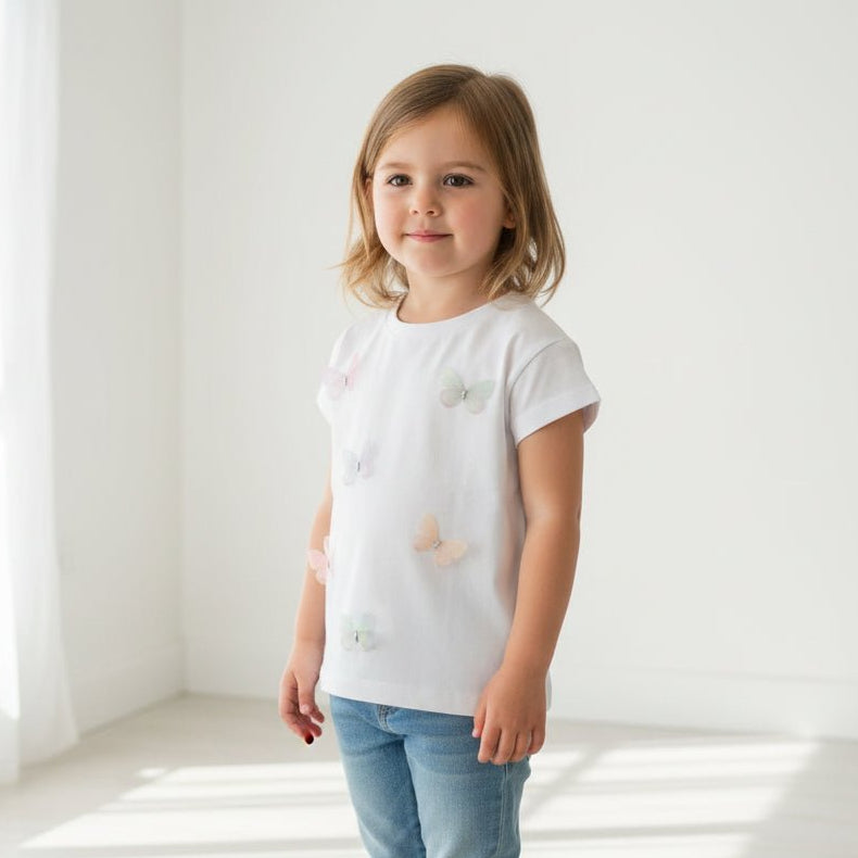 T-shirt in Cotone con Farfalle Colorate - Be Brave Boutique
