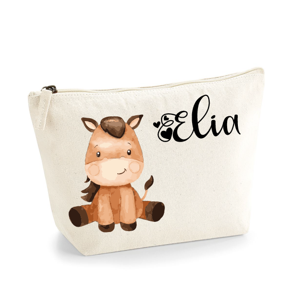 Pochette in cotone organico personalizzabile Baby Horse - Be Brave Boutique