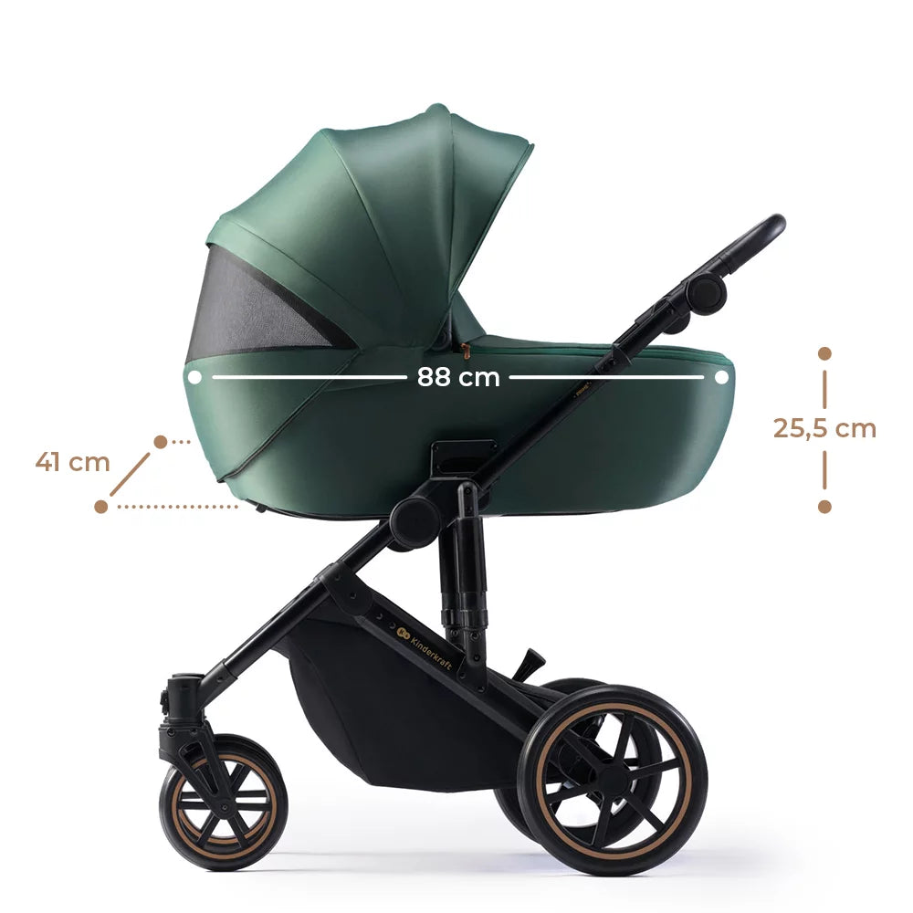 Passeggino Trio PRIME 2 Kinderkraft Dark Green - Be Brave Boutique