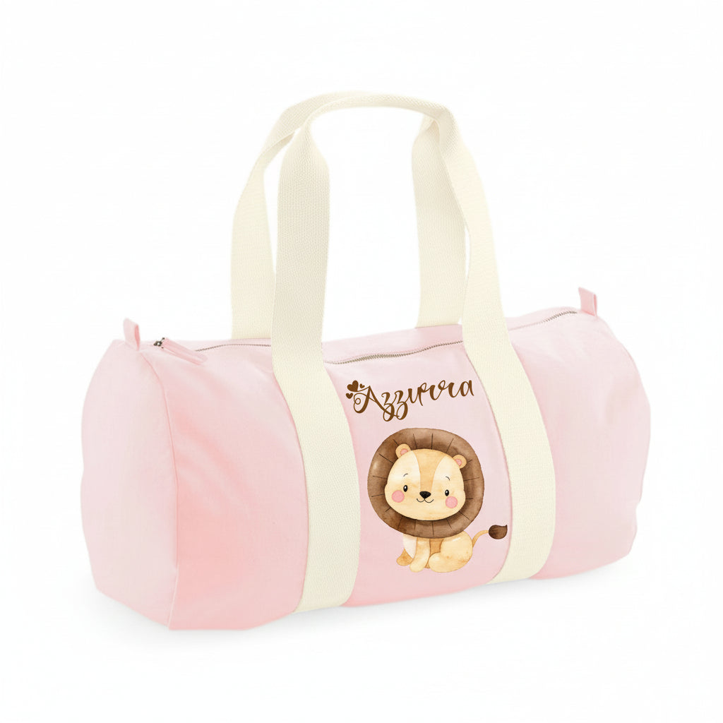 Borsone in cotone canvas personalizzato Leone Cucciolo - Be Brave Boutique