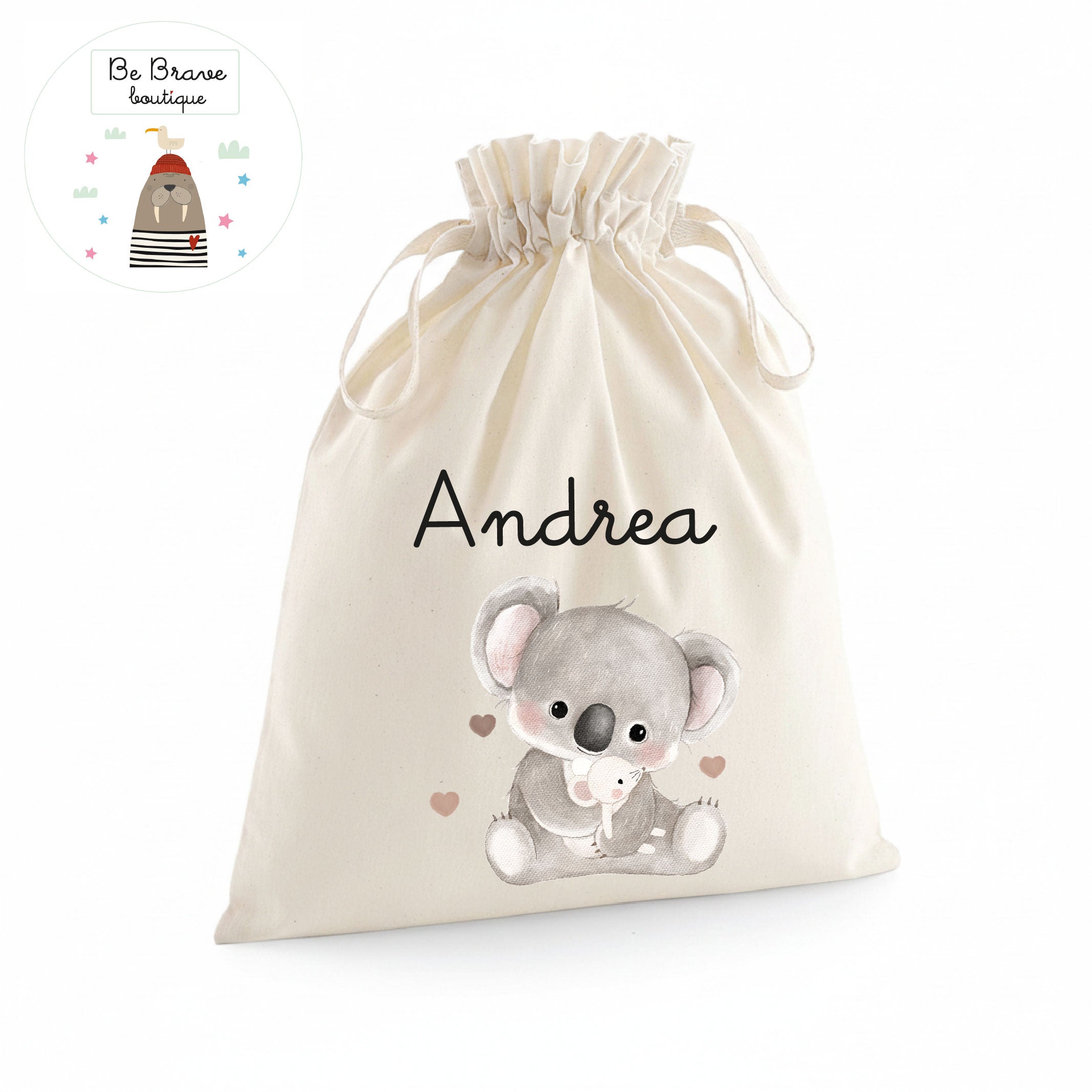 Sacchetto Nascita Neonato Personalizzato – Ideale per Cambio, Ospedale e Asilo Koala & Friends