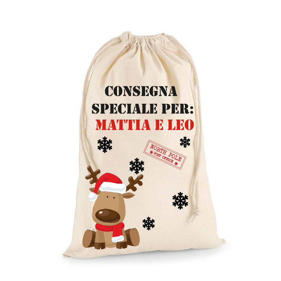 Sacca XXL Porta Regali di Natale Personalizzata per Bambini