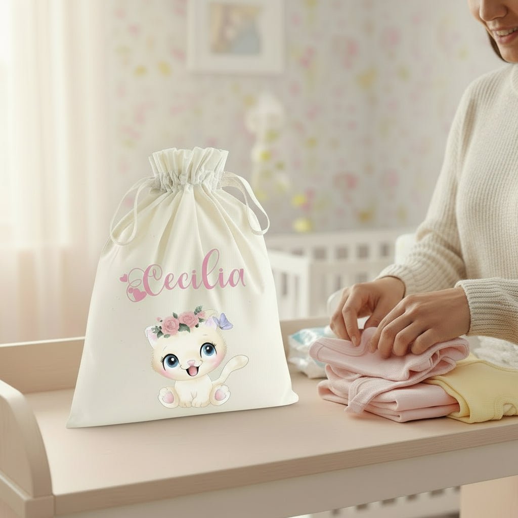 Sacchetti primi cambi/Organizer personalizzabili Gattina - Be Brave Boutique
