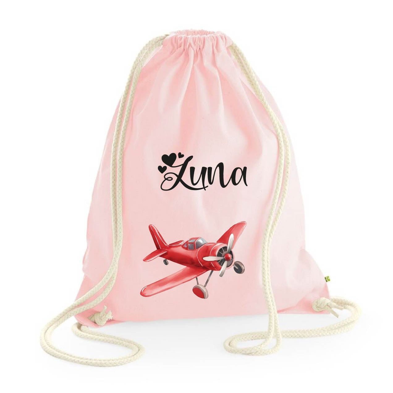 Zaino a sacca in cotone pesante Aereo Rosso - Be Brave Boutique