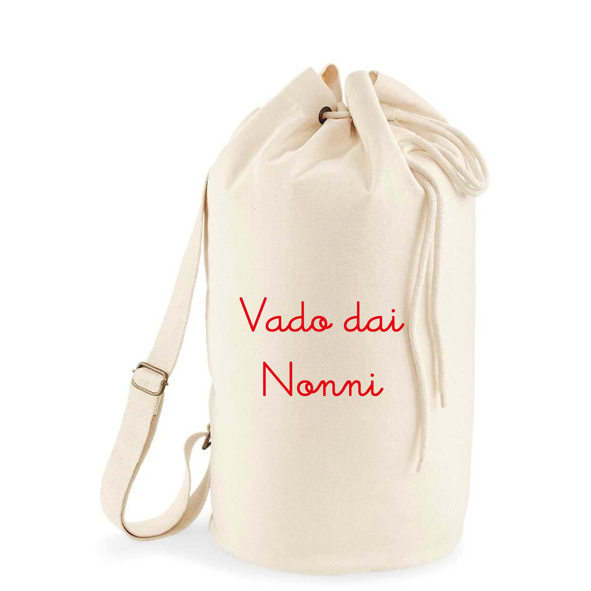 Sacca zaino monospalla in Cotone Canvas organico personalizzabile Natural