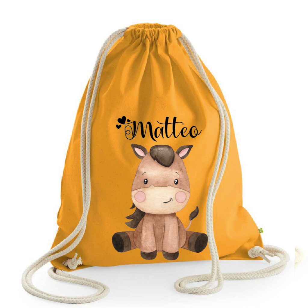 Zaino a sacca in cotone pesante Baby Horse - Be Brave Boutique