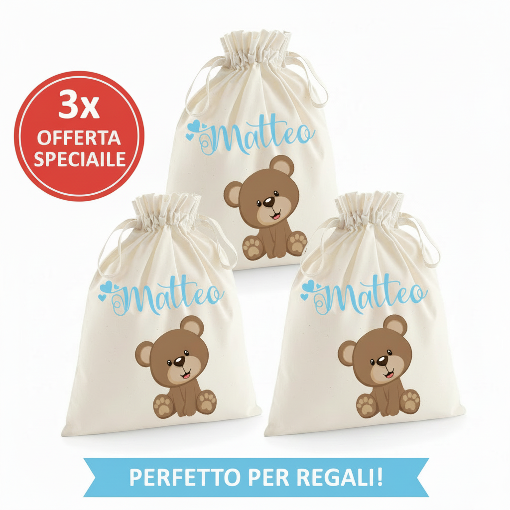 Sacchetti primi cambi Orsetto - Be Brave Boutique