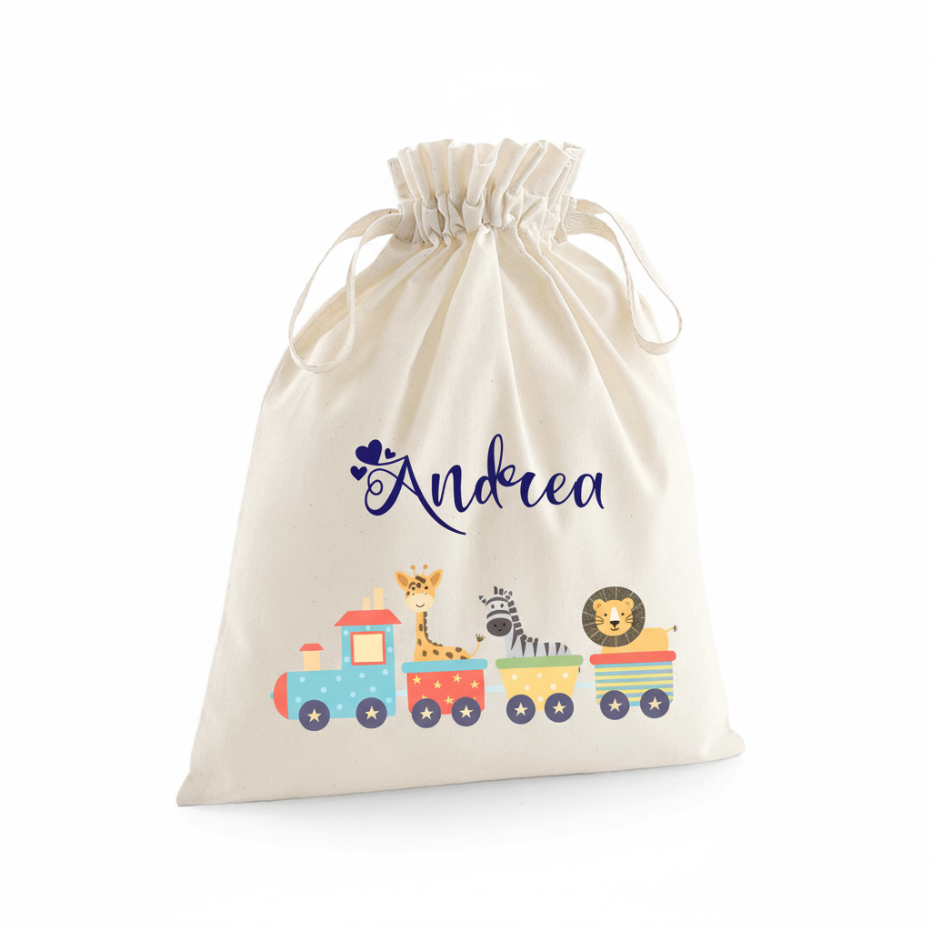 Sacchetti primi cambi personalizzabili Trenino - Be Brave Boutique