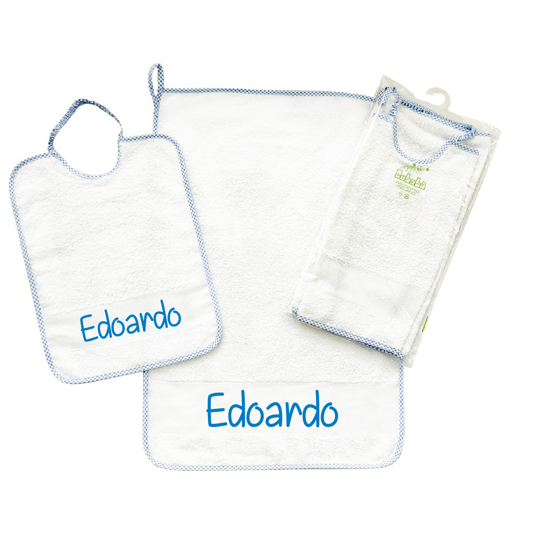 Set asilo Bordo Azzurro con asola personalizzato - Be Brave Boutique