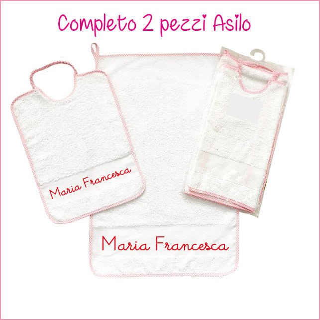 Set asilo Bordo Rosa con asola personalizzato - Be Brave Boutique