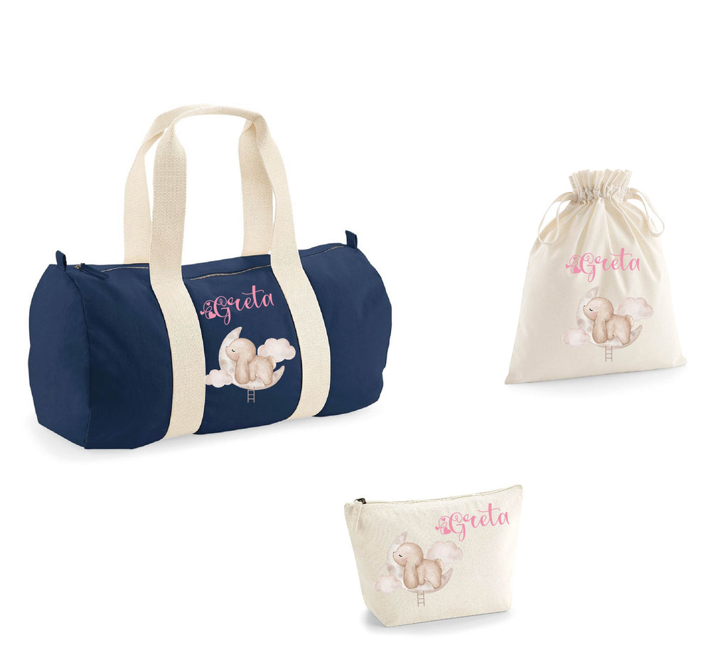 Borsone, pochette e sacchetto in cotone personalizzabile Coniglietto su Nuvola - Be Brave Boutique