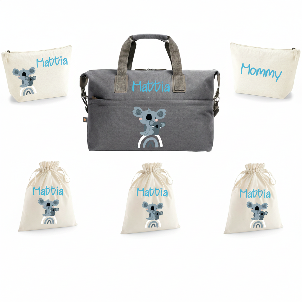 Set Borsone medio koala arcobaleno - Be Brave Boutique