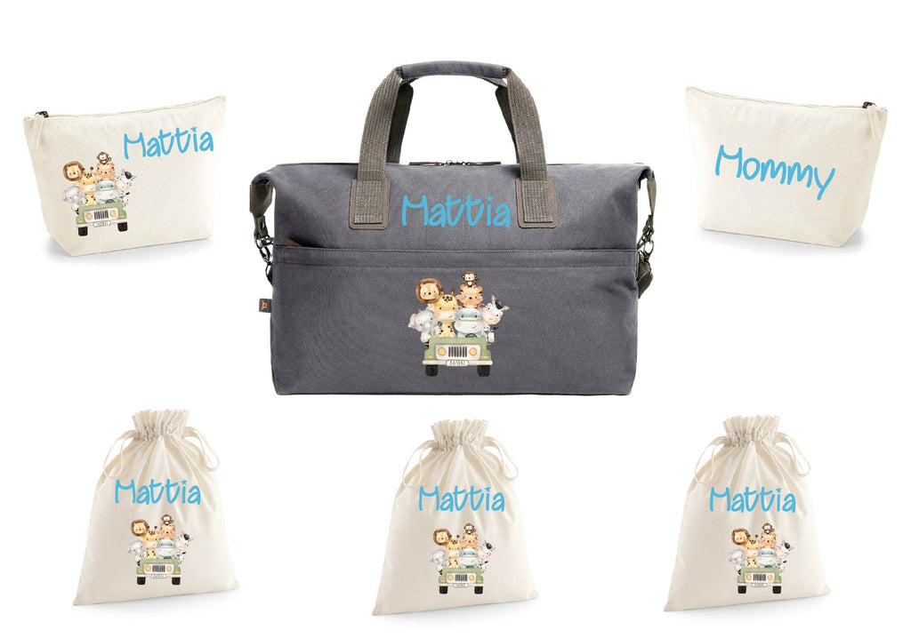 set Borsone Medio personalizzabile stampa Safari - Be Brave Boutique