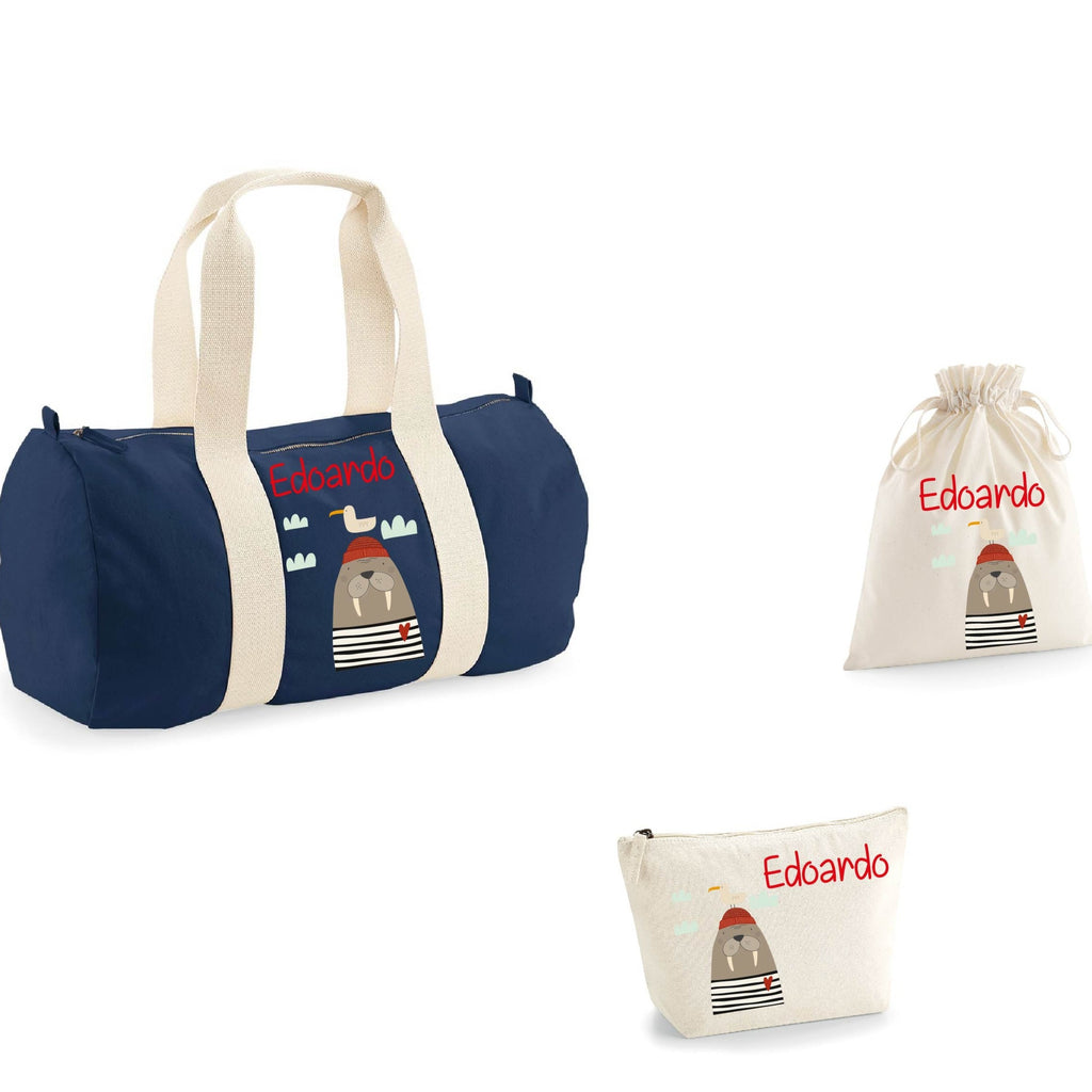 Borsone, pochette e sacchetto in cotone personalizzabile Tricheco - Be Brave Boutique