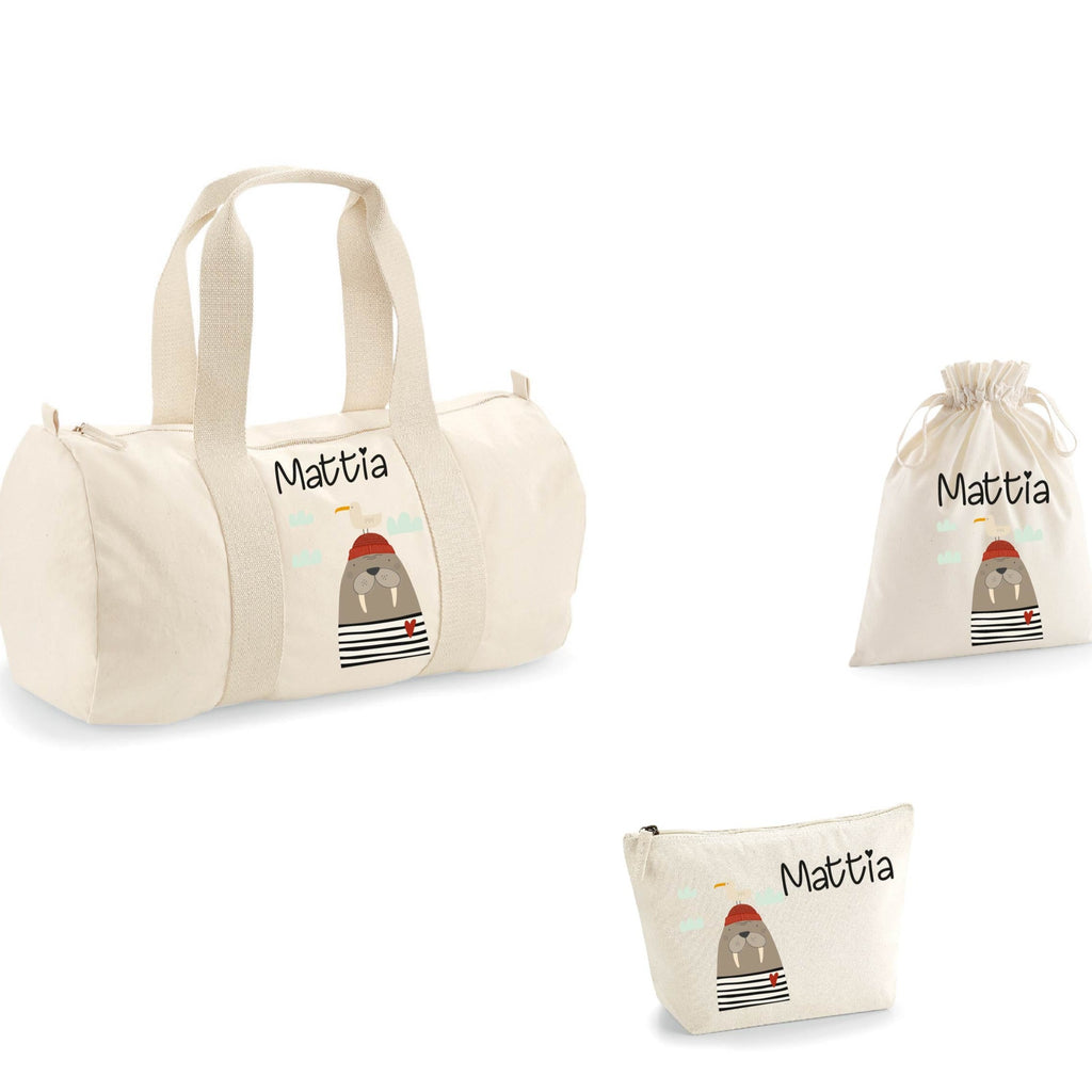 Borsone, pochette e sacchetto in cotone personalizzabile Tricheco - Be Brave Boutique