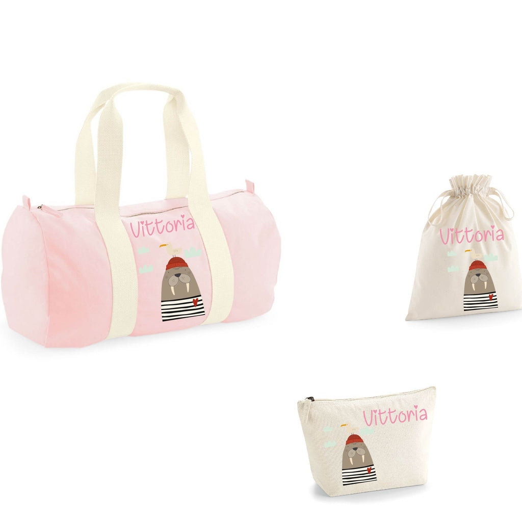 Borsone, pochette e sacchetto in cotone personalizzabile Tricheco - Be Brave Boutique