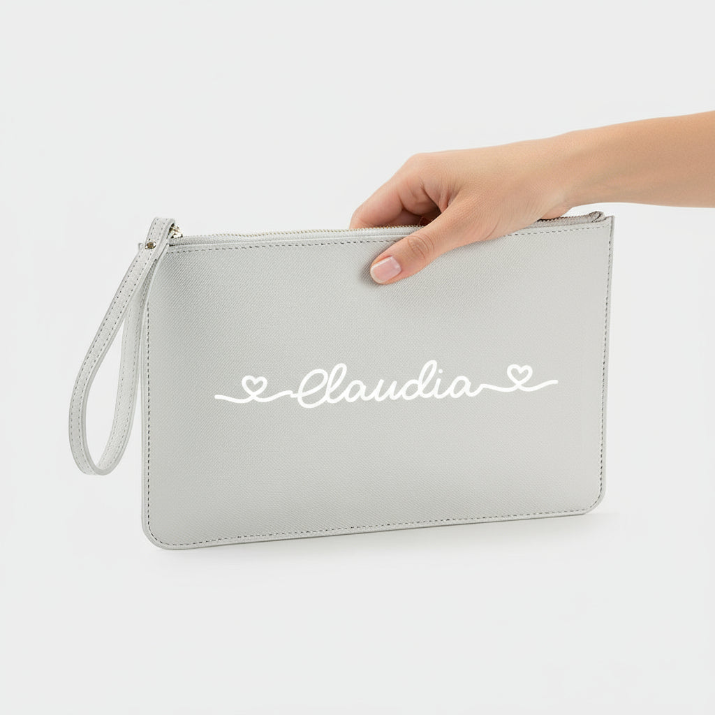 Pochette con anello piatta in simil pelle  personalizzabile 13 colori disponibili - Be Brave Boutique