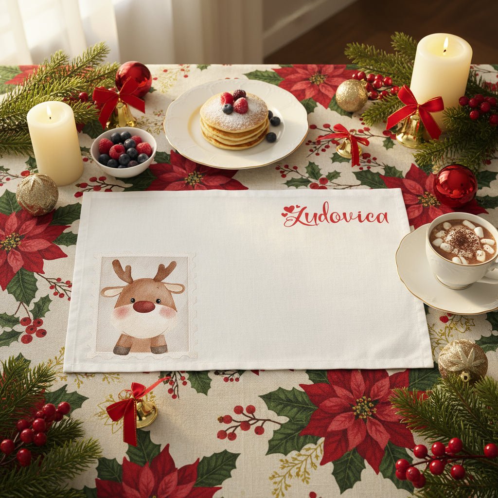 Tovaglietta pranzo Babbo Natale/Renna - Be Brave Boutique