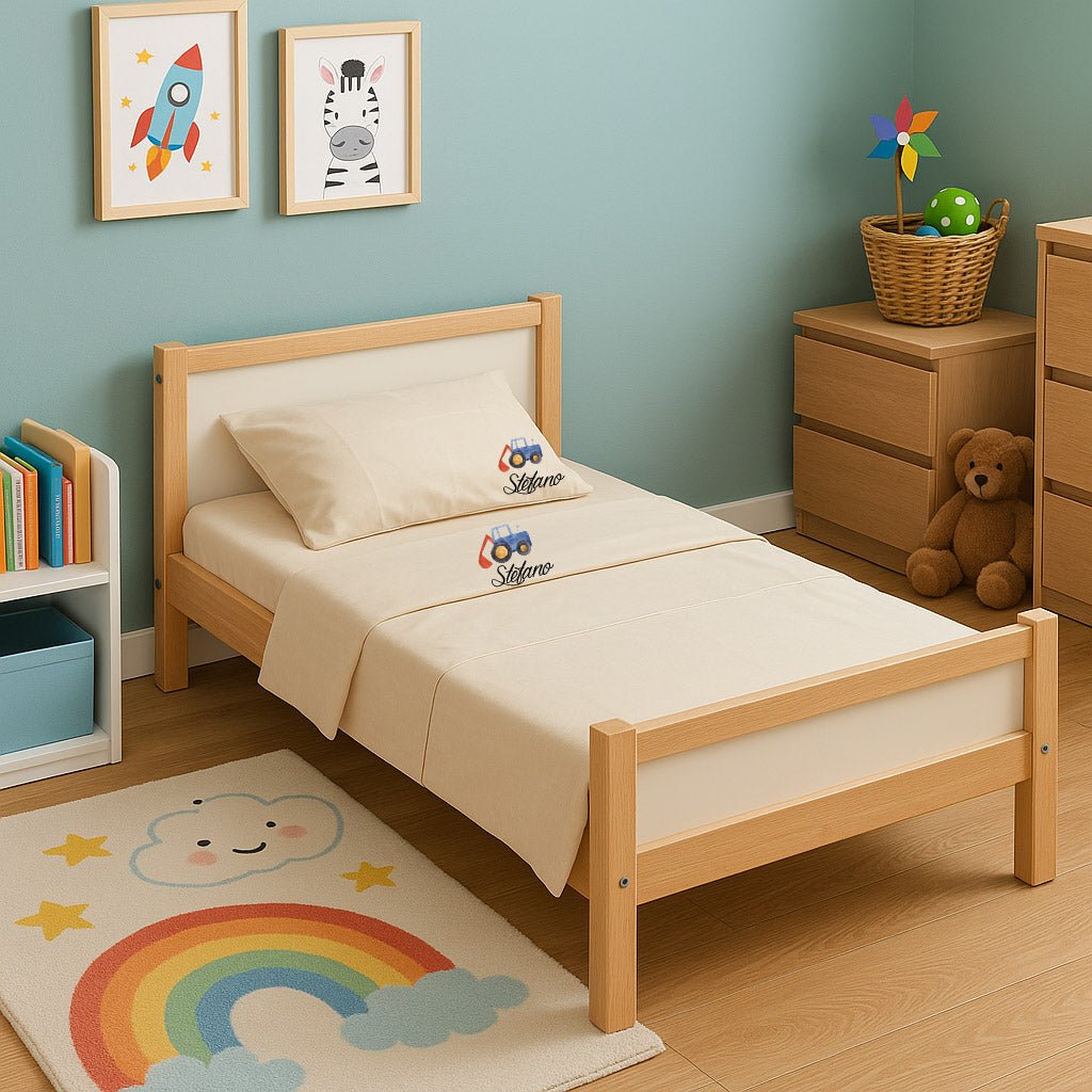 Lenzuolo personalizzabile per Asilo Sotto con ang. sopra e Federa - Be Brave Boutique