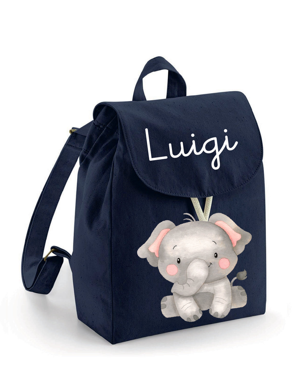 Zaino Asilo Bambino Personalizzato – Mini Zainetto con Nome Elefantino