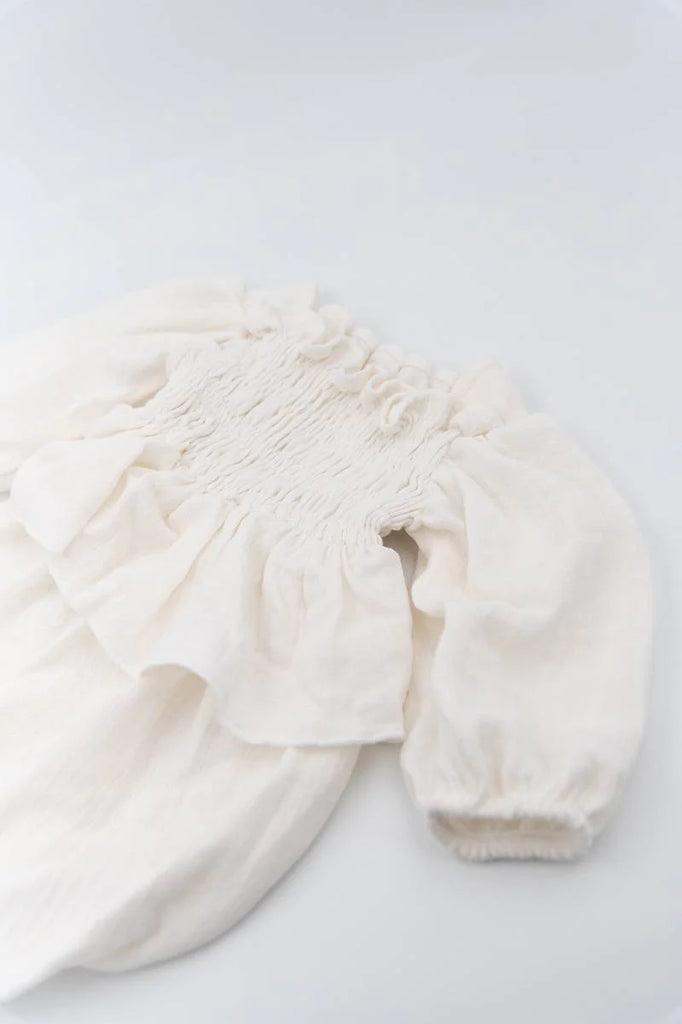 Vestito pagliacetto bimba - Bianco 61 - Be Brave Boutique
