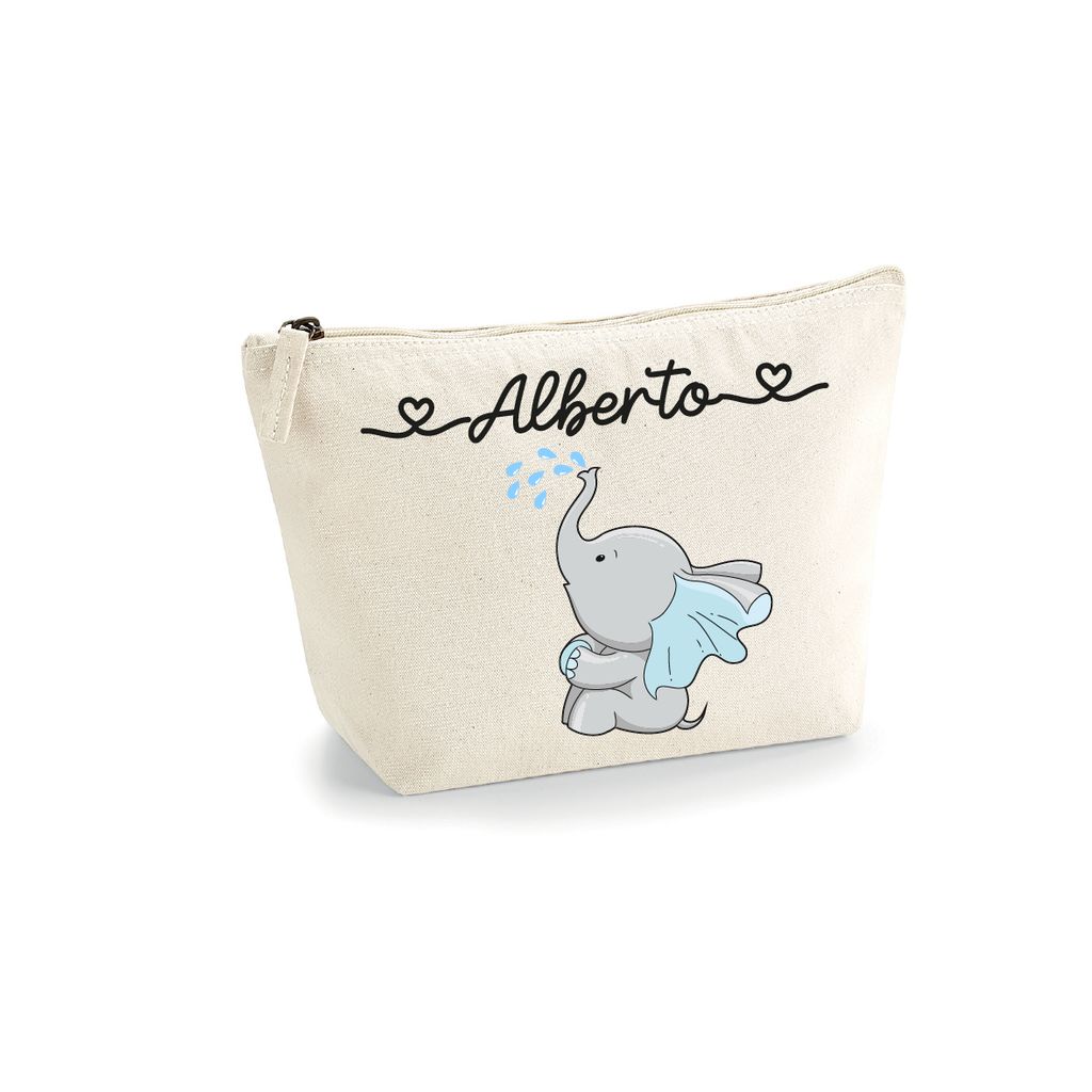 Pochette in cotone organico personalizzabile Elefantino gocce - Be Brave Boutique