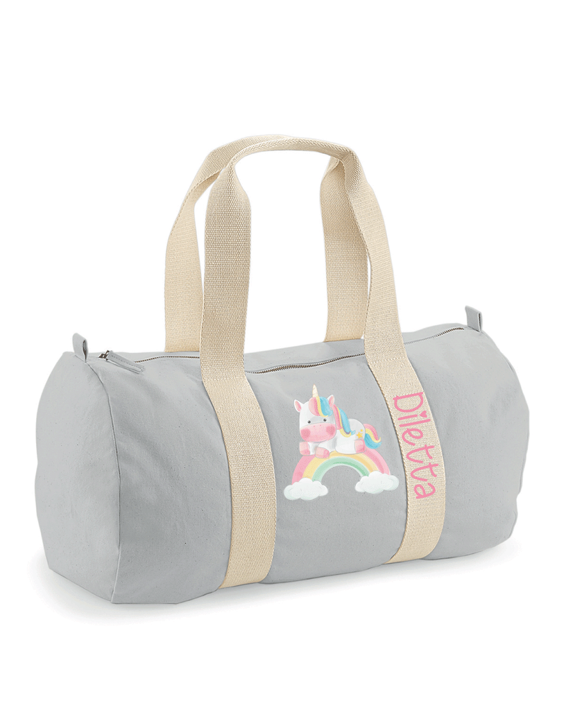 Borsone in cotone canvas personalizzato Unicorno Arcobaleno – Be Brave  Boutique