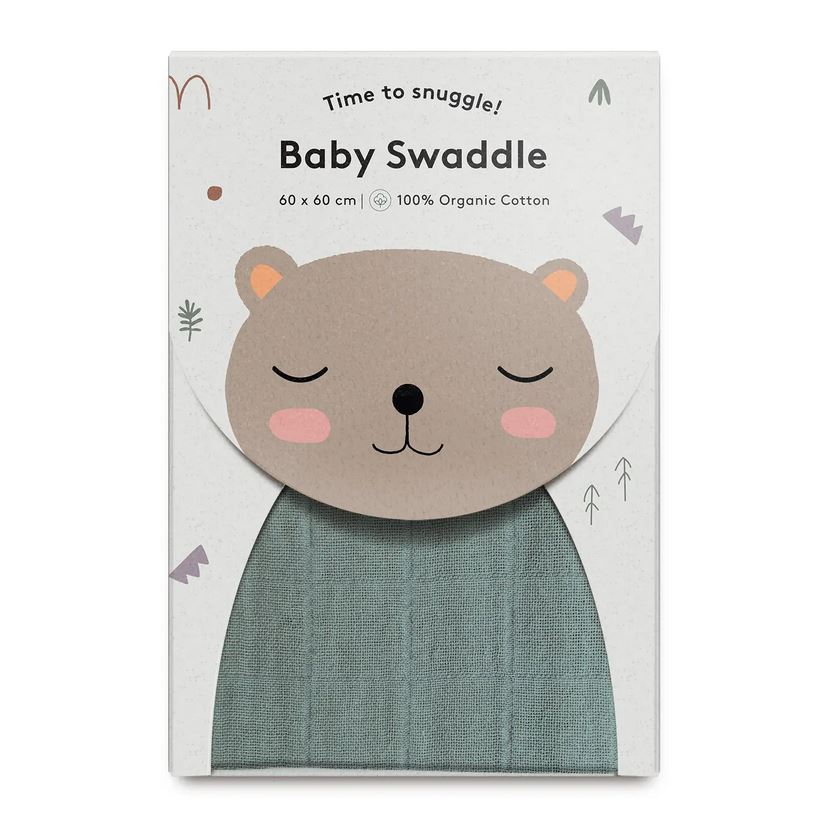 Coperta Swaddle Mini Baby/verde acqua - Be Brave Boutique
